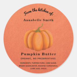 Pumpkin Spice Oranje Herfst Aangepaste gepersonali Ronde Sticker