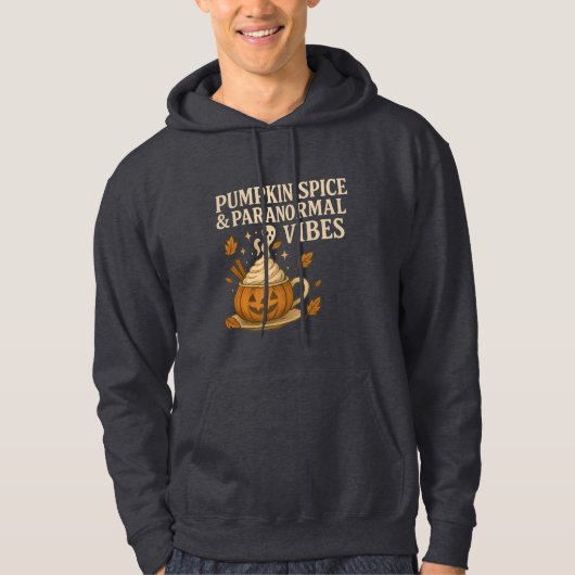 Pumpkin Spice & Paranormal Vibes Halloween Hoodie (Voorkant)