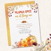 Pumpkin Spice Poem Autumn Flowers any age Birthday Kaart