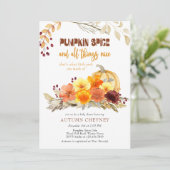 Pumpkin Spice Poem Autumn Flowers Baby shower Kaart (Staand voorkant)