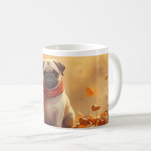  Pumpkin Spice & Pug Vibes Koffiemok (Voorkant rechts)