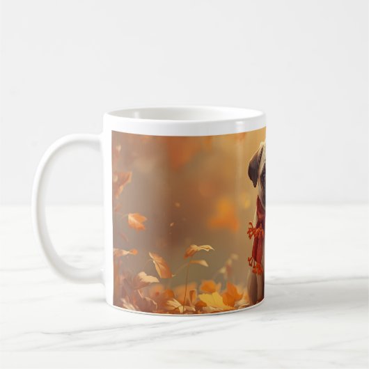  Pumpkin Spice & Pug Vibes Koffiemok (Links)