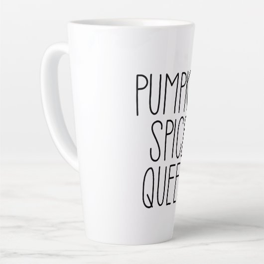Pumpkin Spice Queen Design Latte Mok (Linkerhoek)