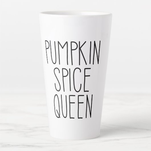 Pumpkin Spice Queen Design Latte Mok (Voorkant)