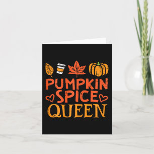 Pumpkin Spice Queen Fun Autumn Herfst Seizoen Vrou Kaart