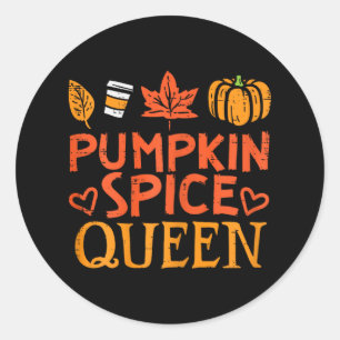 Pumpkin Spice Queen Fun Autumn Herfst Seizoen Vrou Ronde Sticker