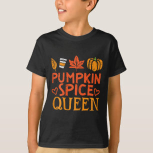Pumpkin Spice Queen Fun Autumn Herfst Seizoen Vrou T-shirt
