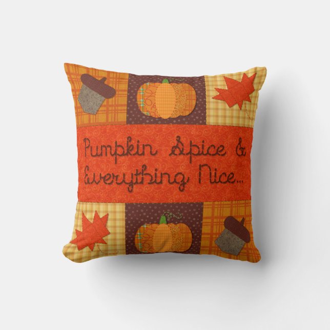 Pumpkin Spice Quilt Collage Pillow Kussen (Voorkant)