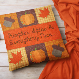 Pumpkin Spice Quilt Collage Pillow Kussen