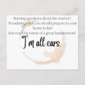 Pumpkin Spice & Real Estate Advice Realtor Pop-by Uitnodiging Briefkaart (Achterkant)