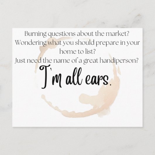 Pumpkin Spice & Real Estate Advice Realtor Pop-by Uitnodiging Briefkaart (Achterkant)