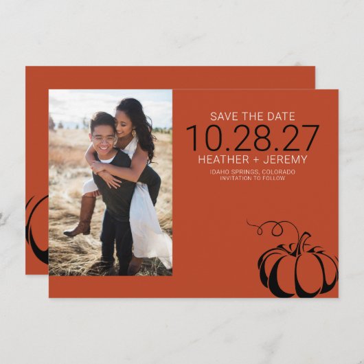 Pumpkin Spice Save The Date (Voorkant / Achterkant)