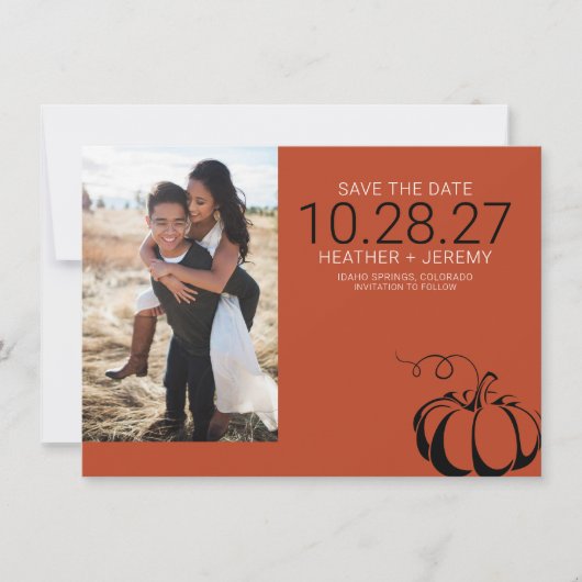 Pumpkin Spice Save The Date (Voorkant)