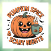 Pumpkin Spice & Scary Nights | Schattigee Hallowee Raamsticker (Vel 3)