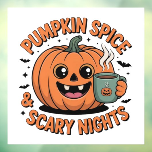 Pumpkin Spice & Scary Nights | Schattigee Hallowee Raamsticker (Vel 3)