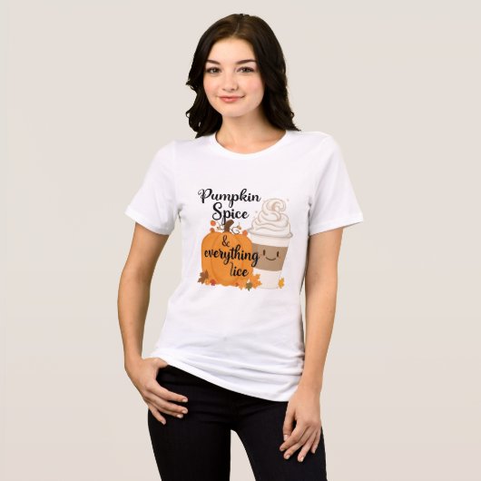 Pumpkin Spice Schattige Halloween Vrouwen Tshirts (Voorkant volledig)