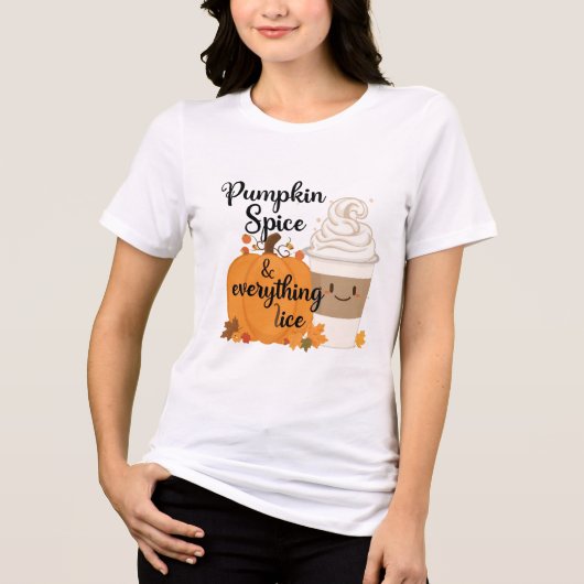 Pumpkin Spice Schattige Halloween Vrouwen Tshirts (Voorkant)
