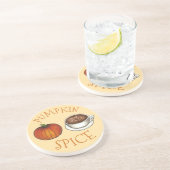 Pumpkin Spice Season Autumn Coffee Latte Herfst Zandsteen Onderzetter (Zijkant)