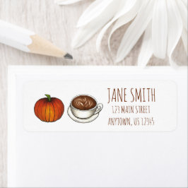 Pumpkin Spice Season Coffee Latte Autumn Herfst Etiket