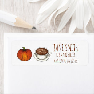 Pumpkin Spice Season Coffee Latte Autumn Herfst Etiket