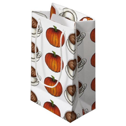 Pumpkin Spice Season Coffee Latte Autumn Herfst Klein Cadeauzakje (Voorkant Gekanteld)