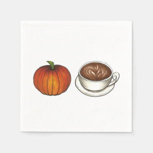 Pumpkin Spice Season Coffee Latte Autumn Herfst Servetten