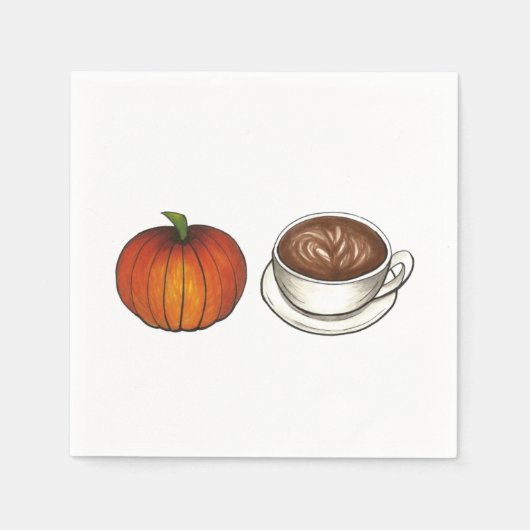 Pumpkin Spice Season Coffee Latte Autumn Herfst Servetten (Voorkant)