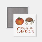 Pumpkin Spice Season Coffee Latte Magnet (Voorkant / Achterkant)