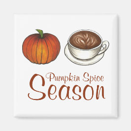 Pumpkin Spice Season Coffee Latte Magnet