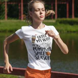 Pumpkin Spice Season Funny Herfst Coffee Typografi T-shirt
