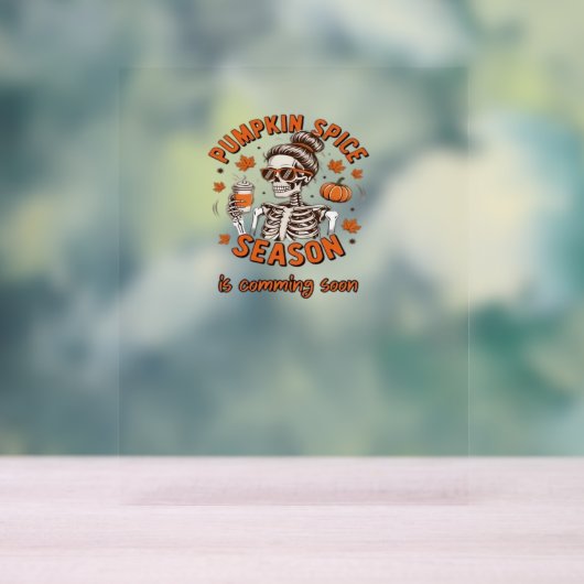 Pumpkin Spice Season komt binnenkort naar Hallowee Acryl Bord (Neutraal)