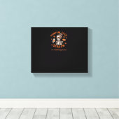 Pumpkin Spice Season komt binnenkort naar Hallowee Canvas Afdruk (Insitu (Houten vloer))