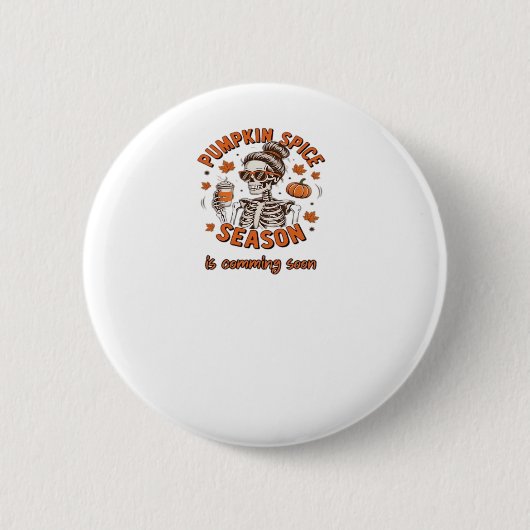 Pumpkin Spice Season komt binnenkort naar Hallowee Ronde Button 5,7 Cm (Voorkant)