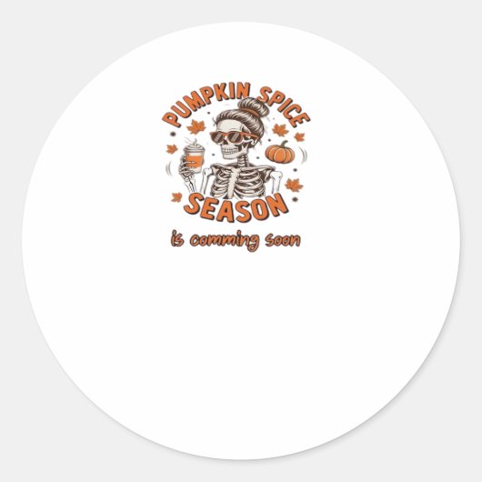 Pumpkin Spice Season komt binnenkort naar Hallowee Ronde Sticker (Voorkant)