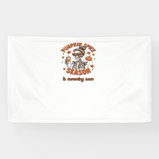 Pumpkin Spice Season komt binnenkort naar Hallowee Spandoek (Horizontaal)