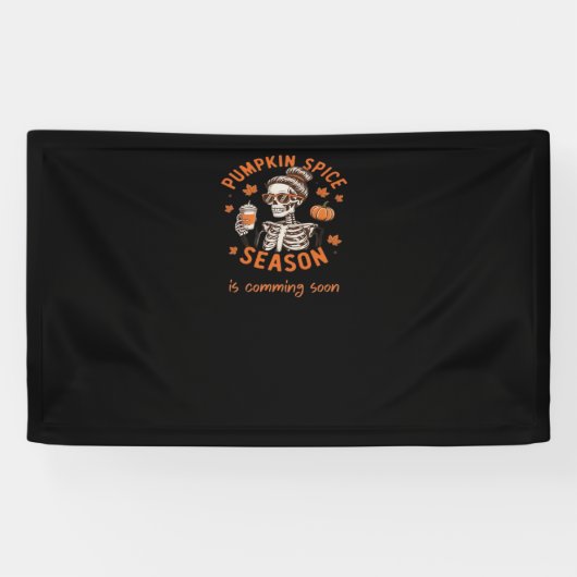 Pumpkin Spice Season komt binnenkort naar Hallowee Spandoek (Horizontaal)