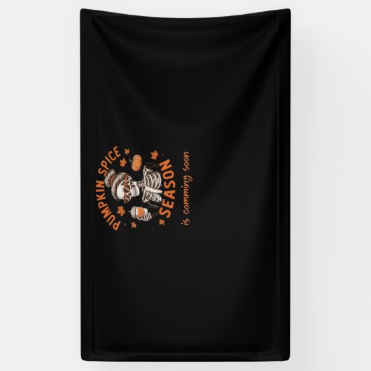 Pumpkin Spice Season komt binnenkort naar Hallowee Spandoek (Verticaal)