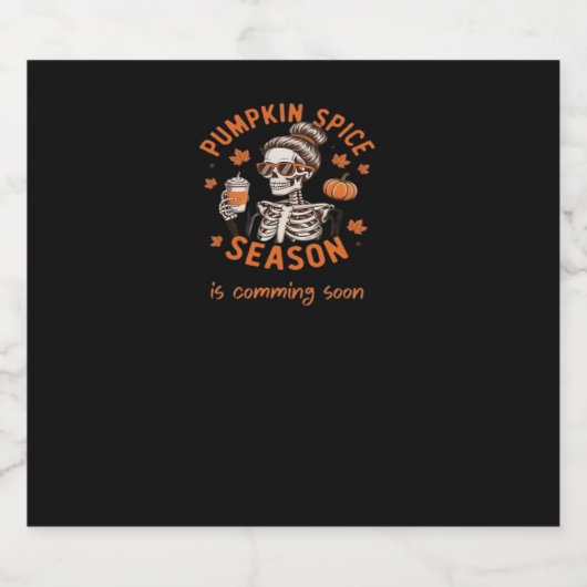 Pumpkin Spice Season komt binnenkort naar Hallowee Sparkling Wijnetiket (Enkel label)