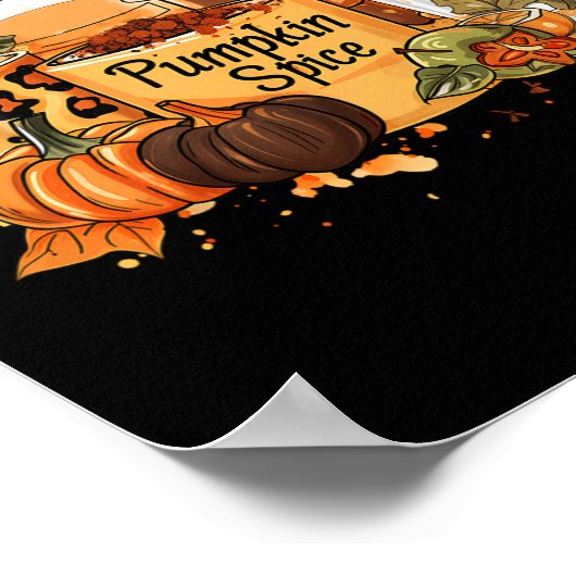 Pumpkin Spice Season Latte Coffee Lover Herfst Bed Poster (Hoek)