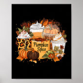 Pumpkin Spice Season Latte Coffee Lover Herfst Bed Poster (Voorkant)
