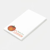 Pumpkin Spice Season Oranje herfst Post-it Notes (Schuin)