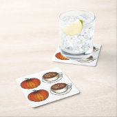 Pumpkin Spice Season Oranje najaar Herfst Coffee Kartonnen Onderzetters (Insitu)