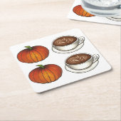 Pumpkin Spice Season Oranje najaar Herfst Coffee Kartonnen Onderzetters (Schuin)