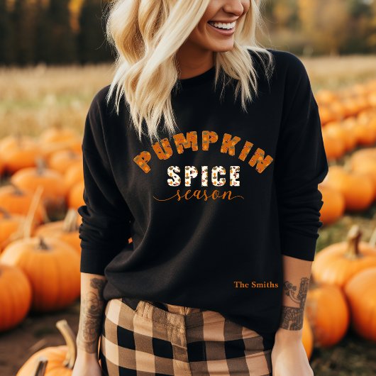 Pumpkin Spice Season Vibes Personalize Name Trui