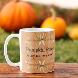 Pumpkin Spice Seasonal Vice Autumn Leaf Borders Koffiemok