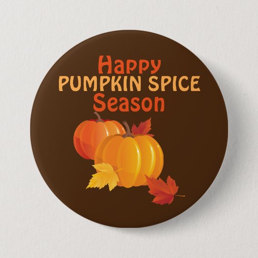 Pumpkin Spice Seizoen groot, 3-inch ronde Button (Voorkant)