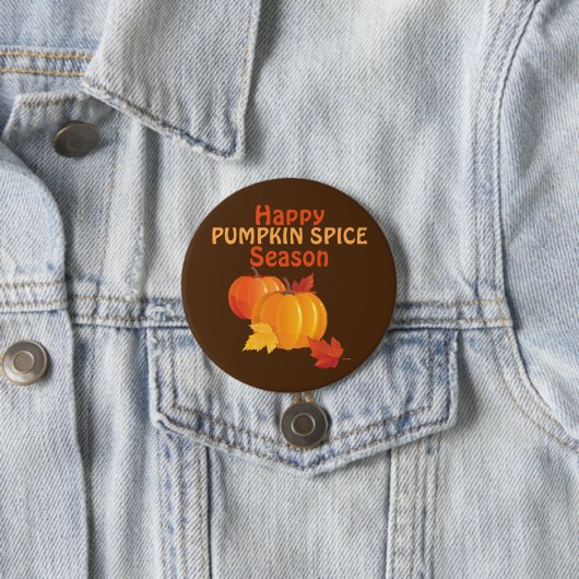 Pumpkin Spice Seizoen groot, 3-inch ronde Button (In situ)