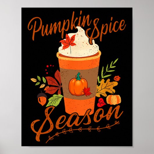 Pumpkin Spice Seizoen Latte Herfst Seizoen Vrouwen Poster (Voorkant)