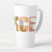 Pumpkin Spice Seizoensgebonden woorden Logo Art Latte Mok (Rechterhoek)