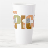 Pumpkin Spice Seizoensgebonden woorden Logo Art Latte Mok (Voorkant)